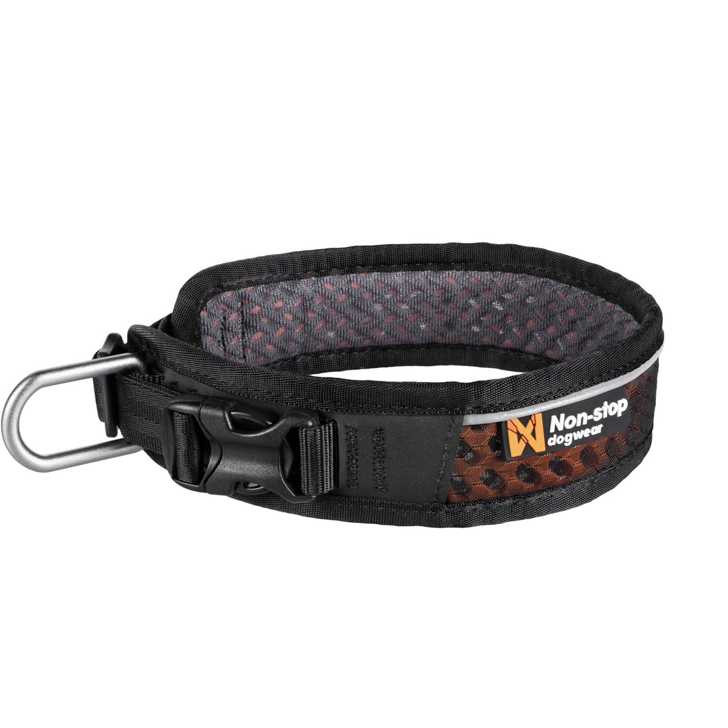 Rock Adjustable Collar – Coleira Esportiva para Cães (Preto/Laranja) | Non-stop dogwear