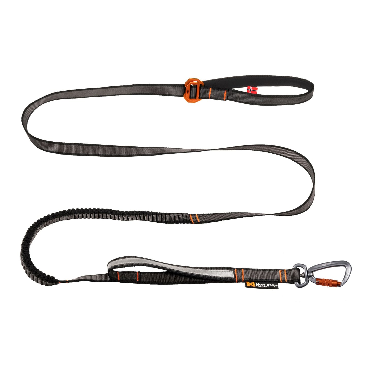 Touring Bungee Adjustable – Guia Esportiva para Cães (Preto/Cinza) | Non-stop dogwear